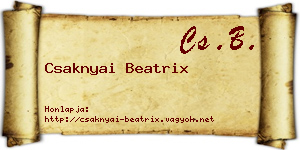 Csaknyai Beatrix névjegykártya